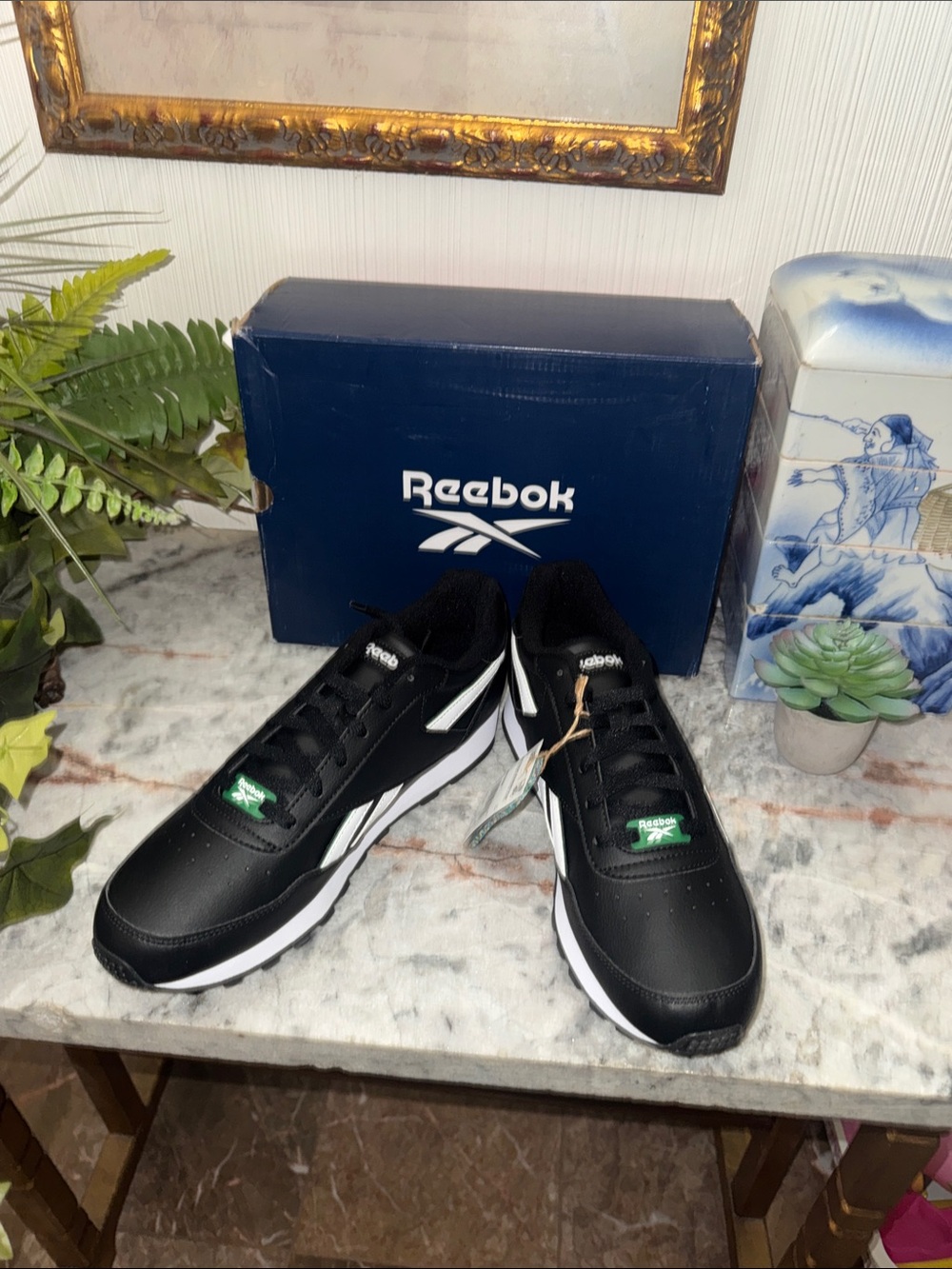 Reebok Men’s Black & White Sneakers